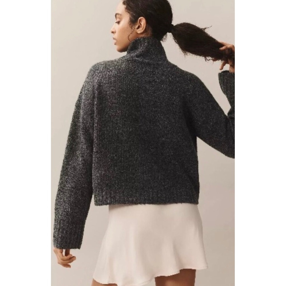 Anthropologie Pilcro The Lennon Wide Sleeve Turtleneck Sweater Gray M - Picture 2 of 8